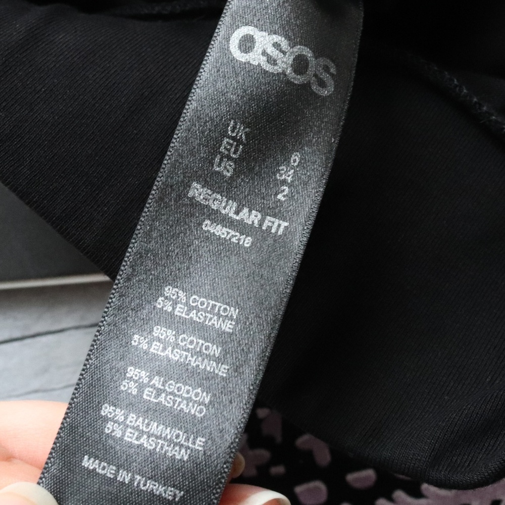 ASOS BLACK PRINTED LEGGINGS - SIZE 2 - Picture 2 of 8